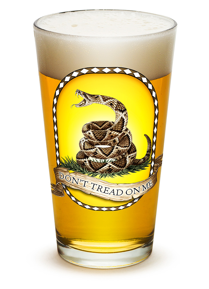 GLASSWARE-PINT-Don't Tread On Me 16oz